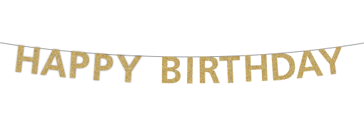 Gold Happy Birthday Banner - Image 2